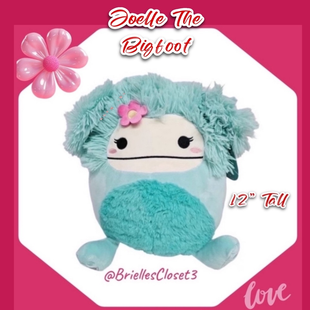HTF 🌸 New Squishmallows Official KellyToy Plush Joelle the Teal Blue 
Bigfoot